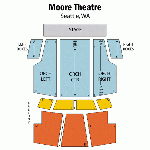 B Moore Seating Chart