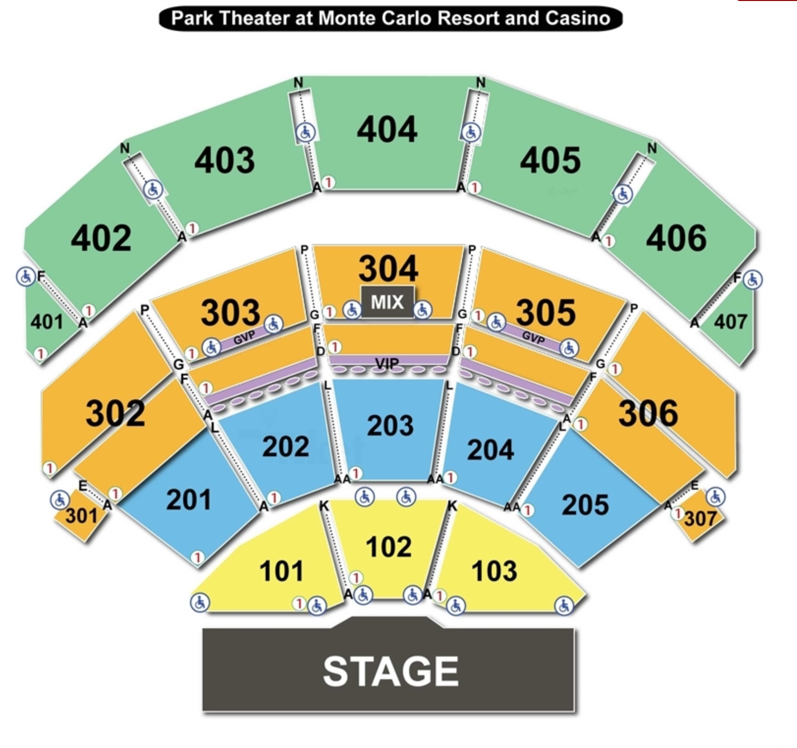 Las Vegas Park Theater Seating Chart Theater Seating Chart