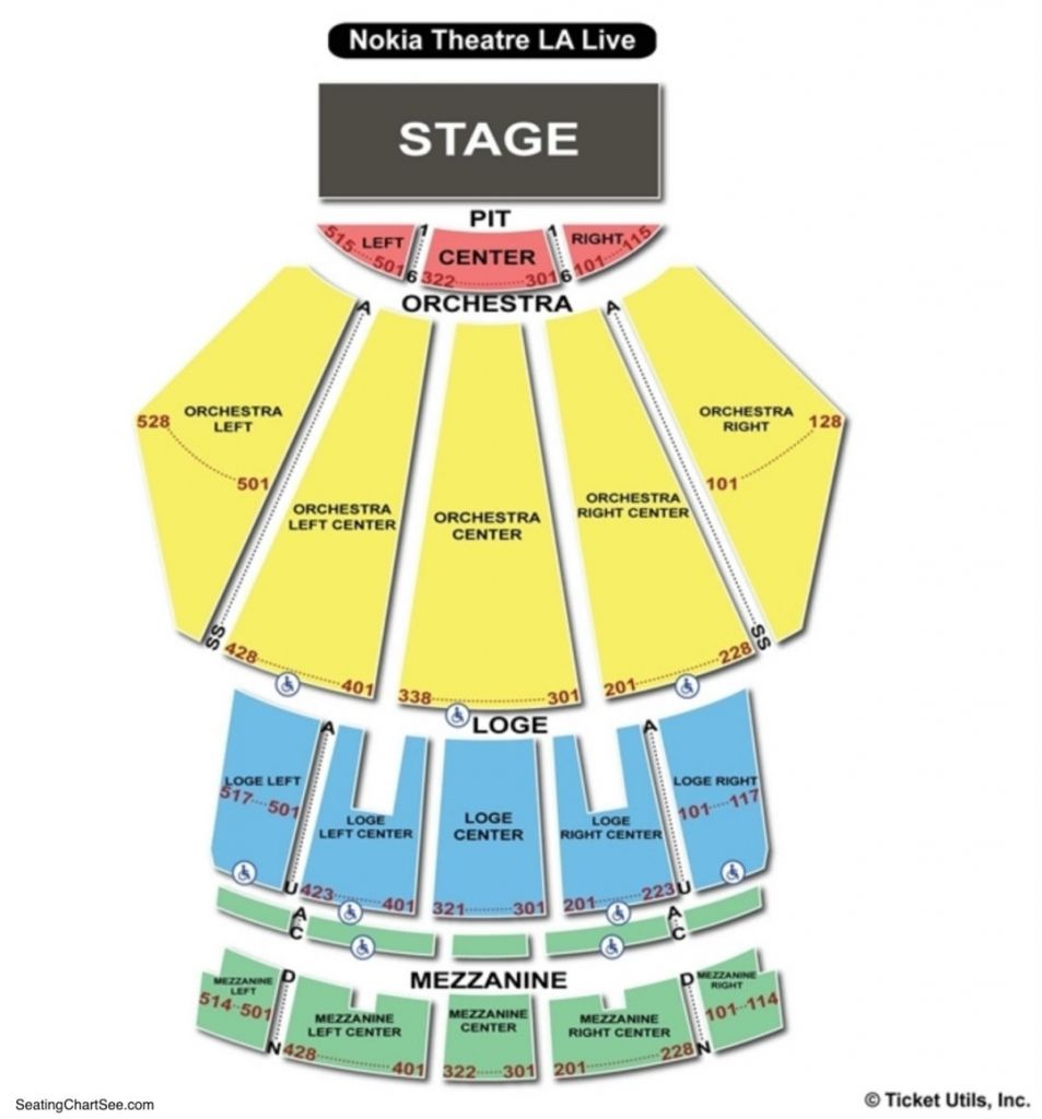 The Amazing Nokia Theater Seating Chart Seating Charts Classroom